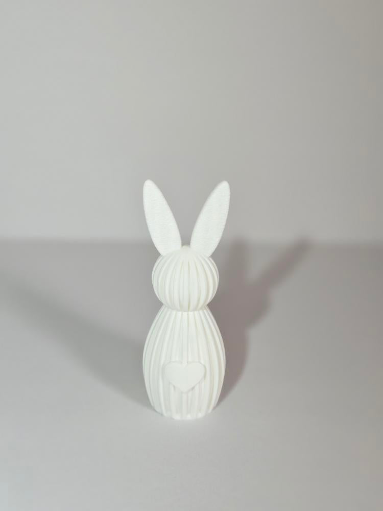 Ribbed Bunny Heart Decor