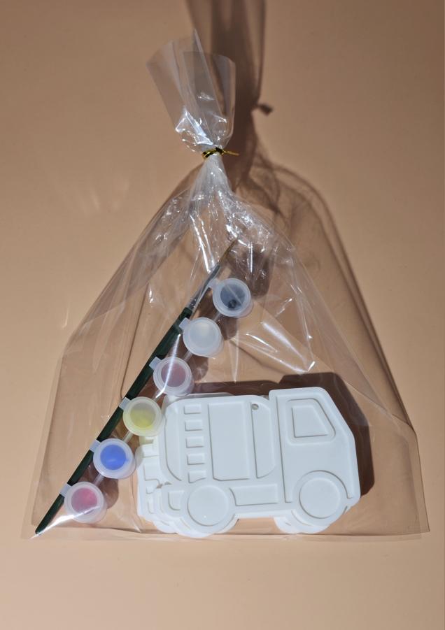 DIY Construction Painting Kit (3D Plates + Paints & Brush)
