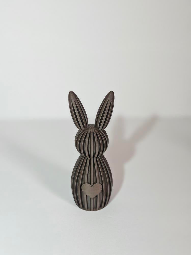 Ribbed Bunny Heart Decor