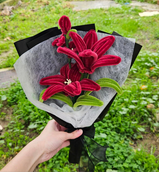 Everlasting Burgundy Lily Mini Bouquet