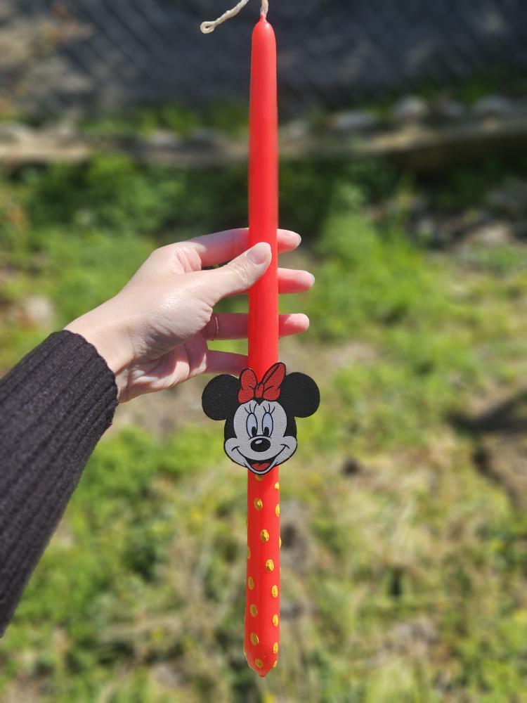 Πασχαλινή Λαμπάδα Minnie Mouse – Χειροποίητη