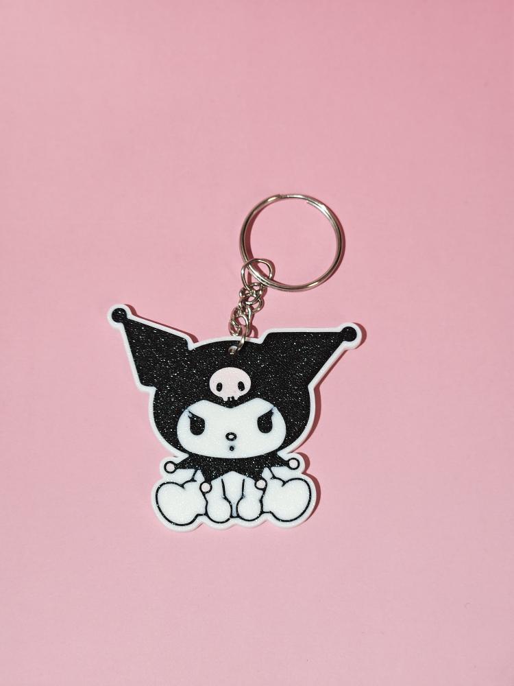 Cute Gothic Bunny Style 3D Printed Keychain