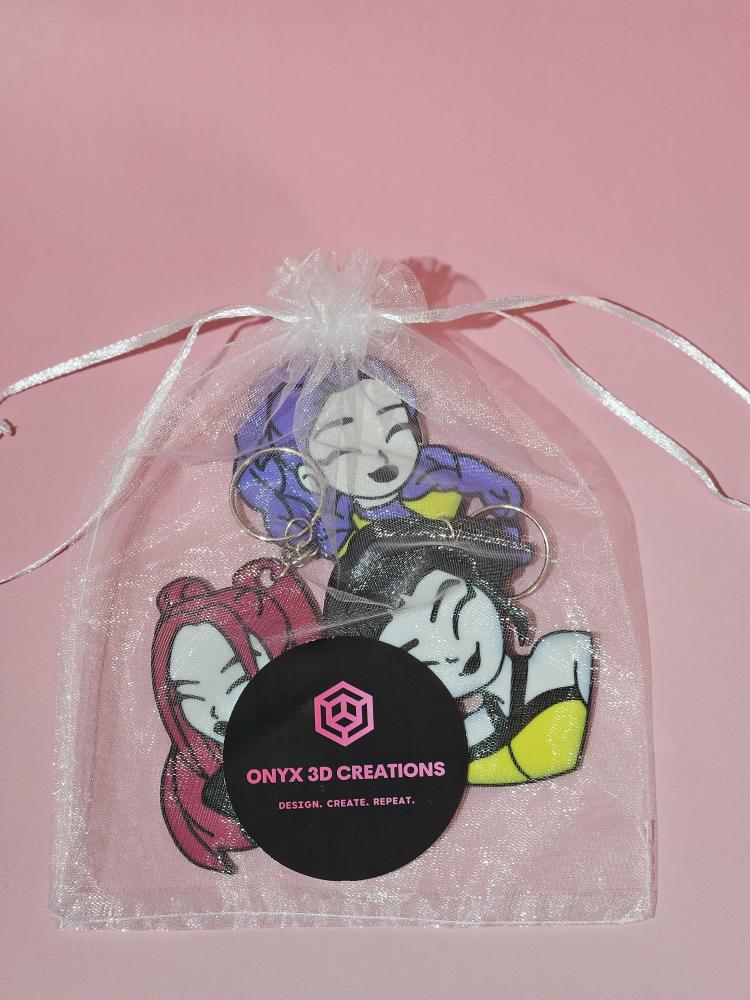 Rumi Mira Zoey Set Kawaii Keychains – 3D Printed Collection