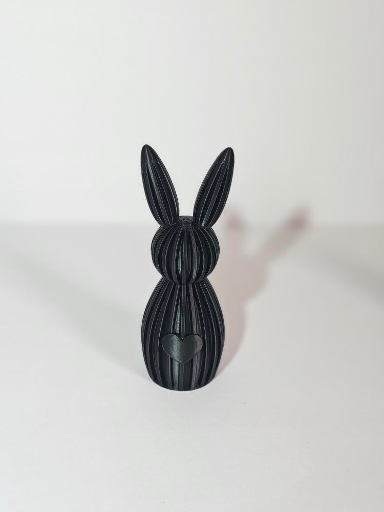 Ribbed Bunny Heart Decor
