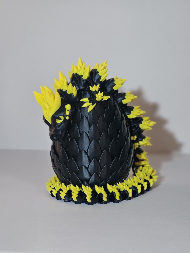 Crystal Dragon & Egg Set (Articulated 3D Printed Figure)