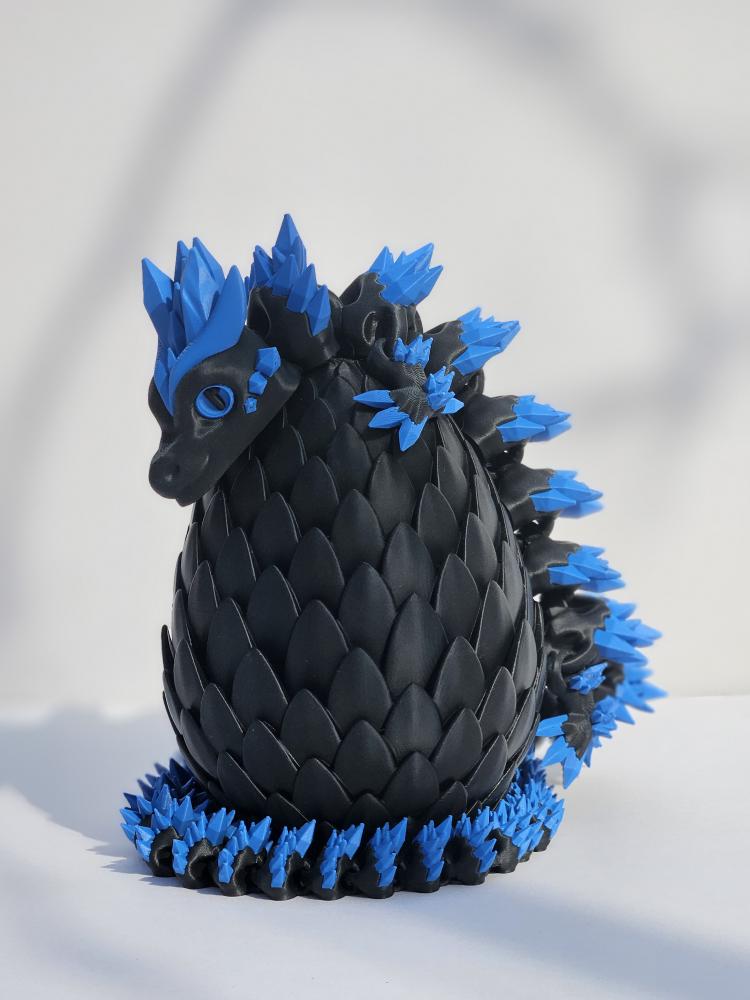 Crystal Dragon & Egg Set (Articulated 3D Printed Figure)