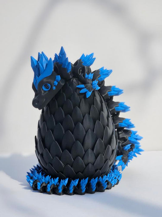 Crystal Dragon & Egg Set (Articulated 3D Printed Figure)