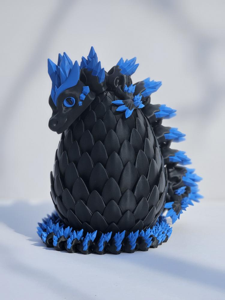 Crystal Dragon & Egg Set (Articulated 3D Printed Figure)