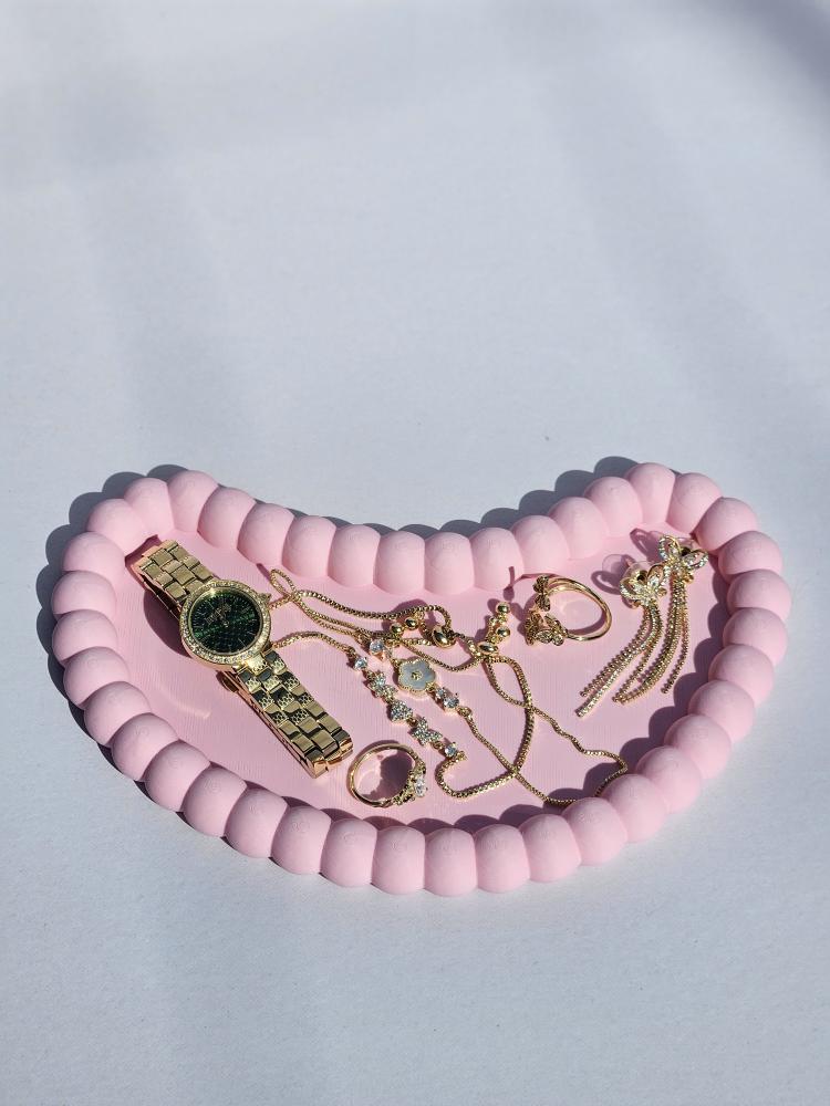 Curved Bead Edge Tray – 3D Printed Modern Jewelry & Decor Organizer