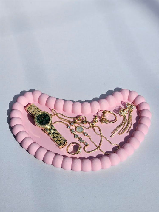 Curved Bead Edge Tray – 3D Printed Modern Jewelry & Decor Organizer