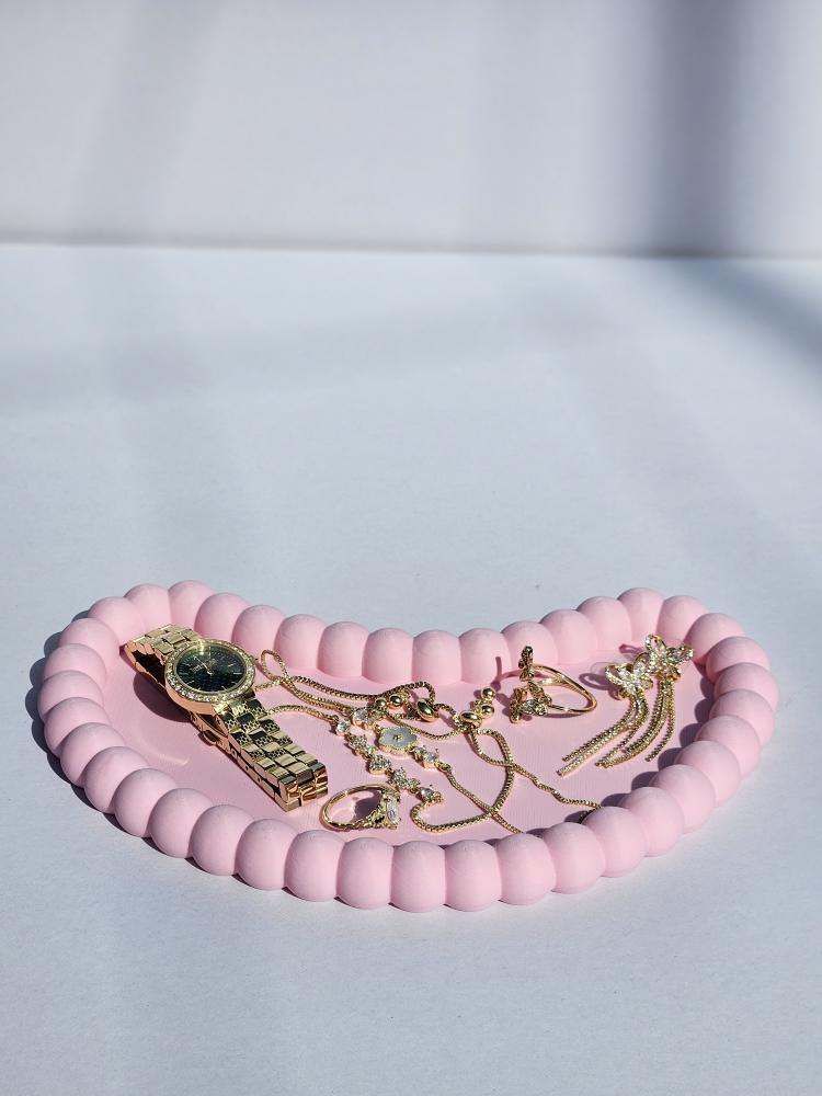 Curved Bead Edge Tray – 3D Printed Modern Jewelry & Decor Organizer