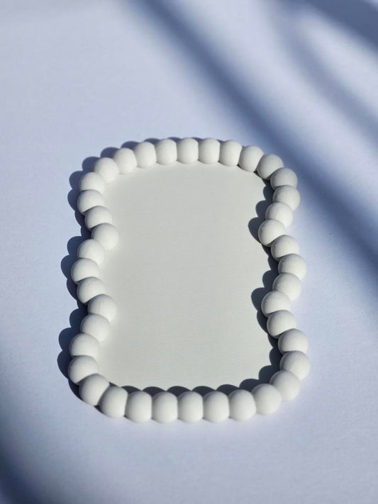 Modern Bead Edge Tray – Minimalist 3D Printed Decorative Organizer