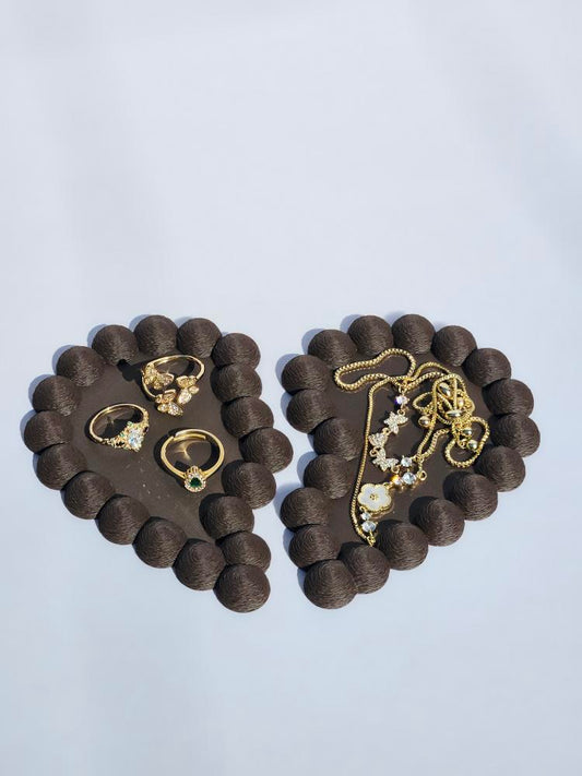 Fuzzy Texture Heart Trays Set – 3D Printed Minimalist Decorative Organizers