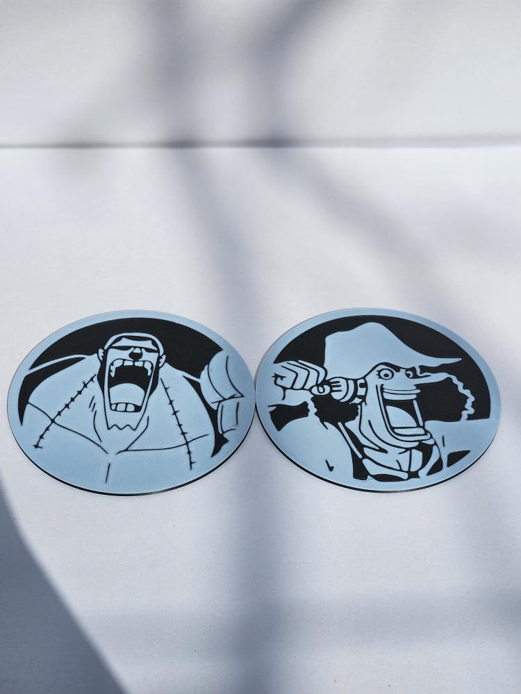 One Piece Coaster Set – 10 Character Coasters with Holder | 3D Printed Anime Drink Coaster Set