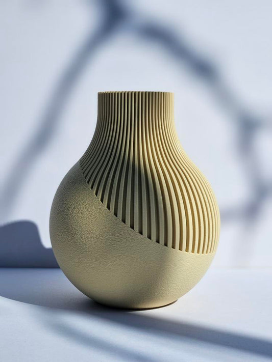Japandi Wave Vase – Minimalist PLA Decor (Multiple Colors)