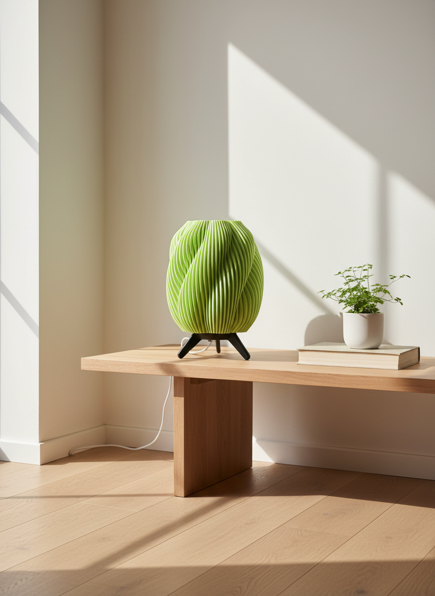 Ribbed Glow 3D-Printed Lamp