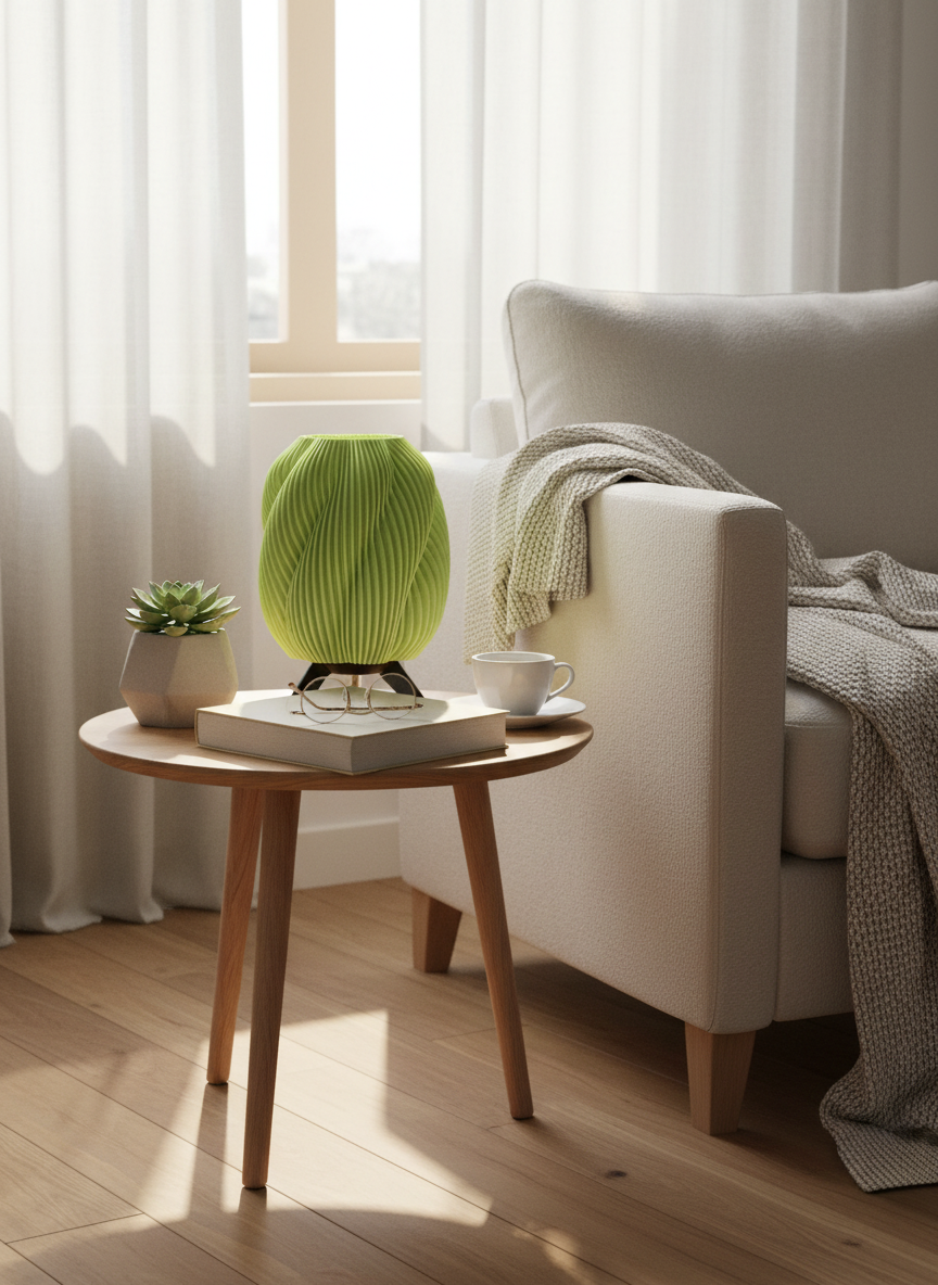 Ribbed Glow 3D-Printed Lamp