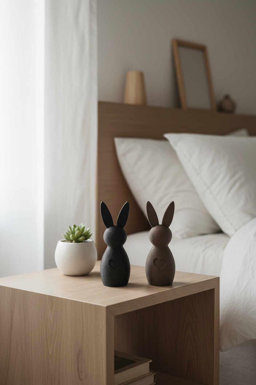 Fuzzy Bunny Heart Decor