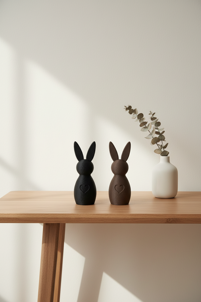 Fuzzy Bunny Heart Decor