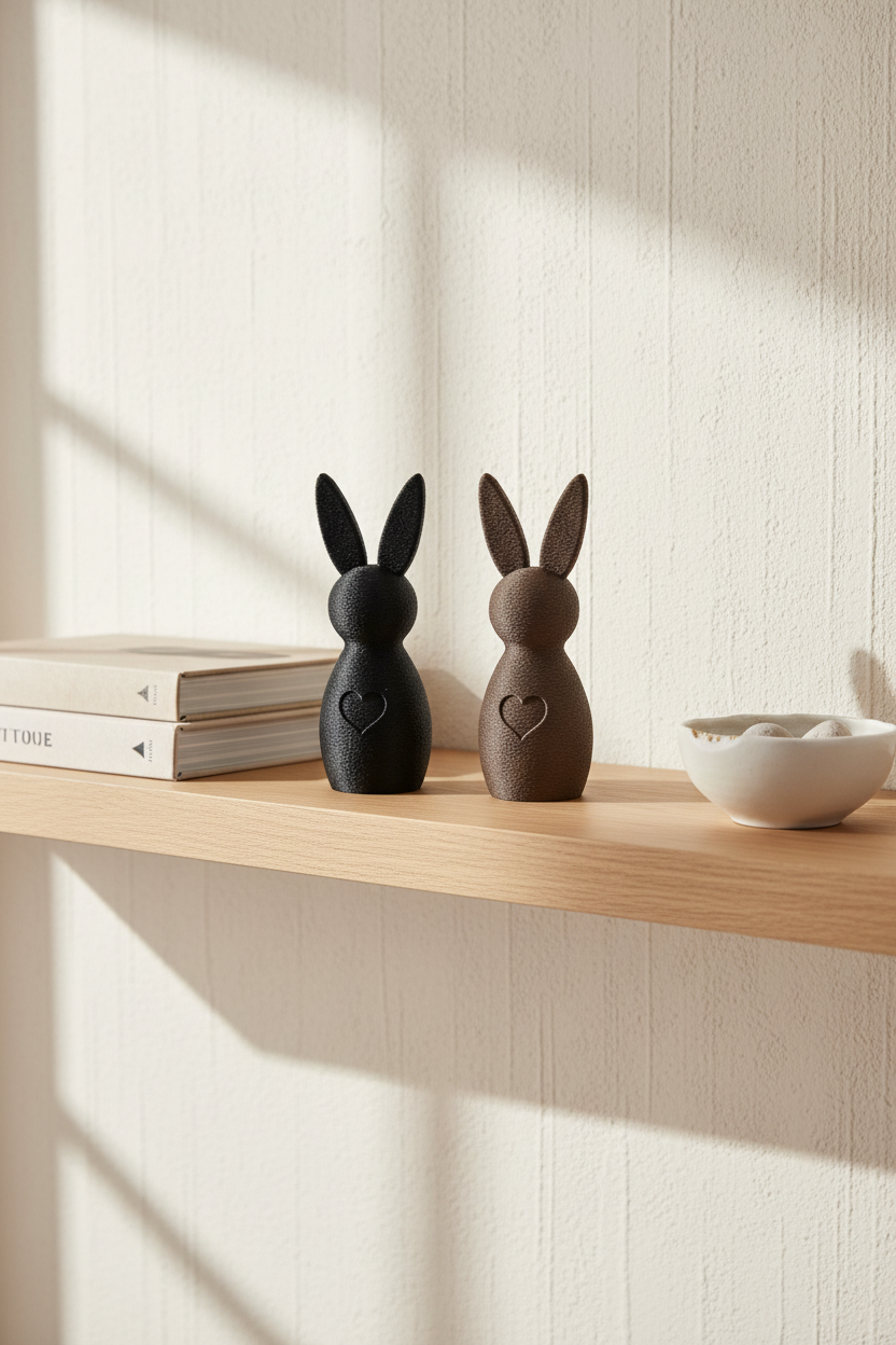 Fuzzy Bunny Heart Decor
