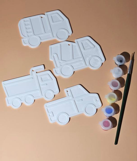 DIY Construction Painting Kit (3D Plates + Paints & Brush)