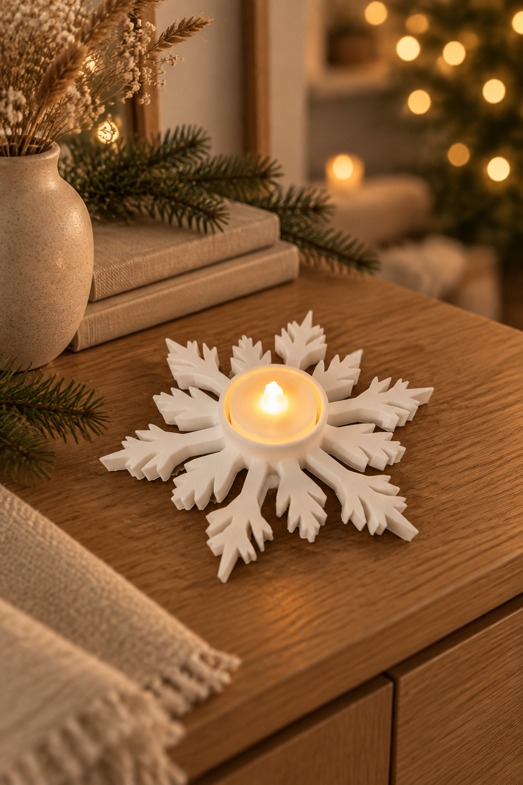 Snowflake Glow Tealight Holder