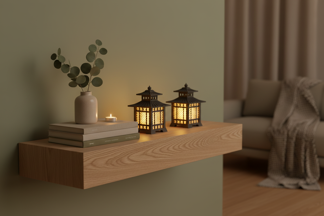 Japanese-Inspired Decorative Lantern – Battery Candle Included