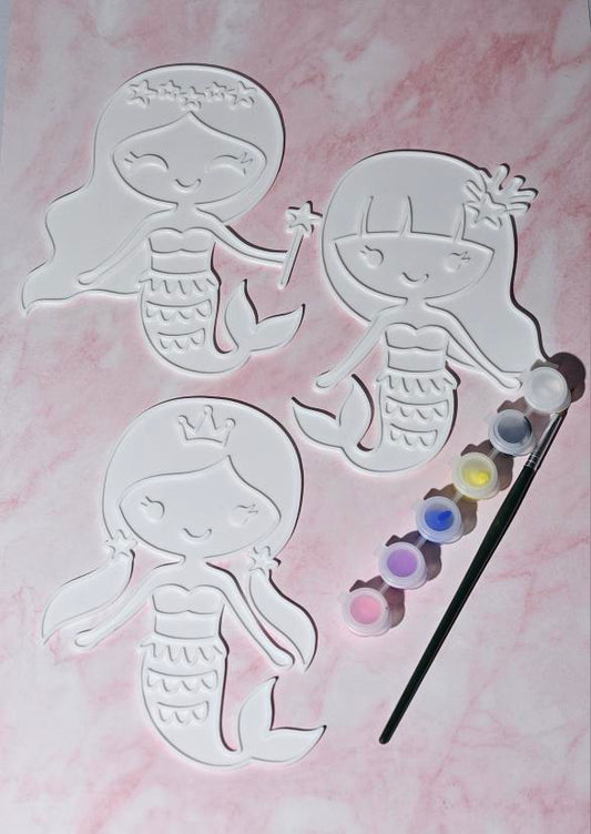 DIY Mermaid Painting Kit (3D Plates + Paints & Brush)