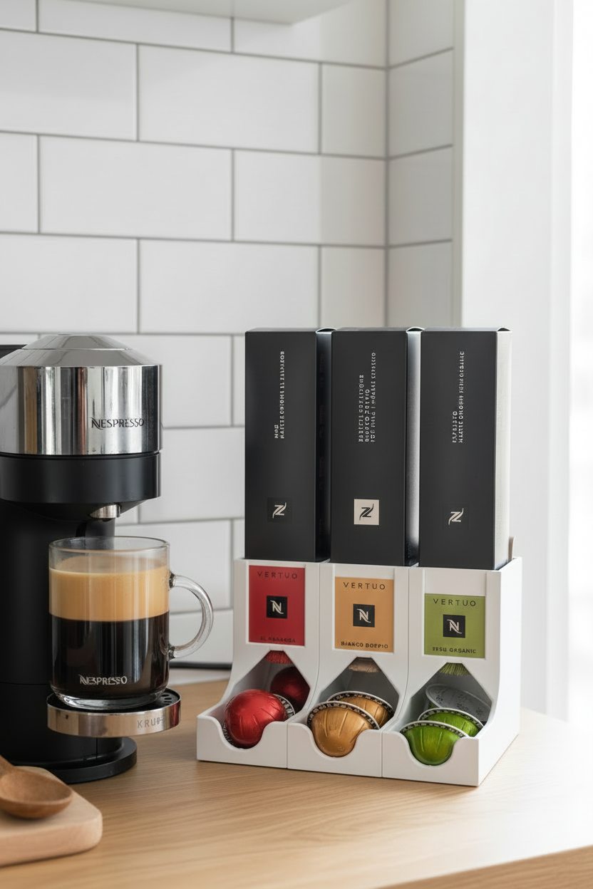 Nespresso Vertuo Pod Dispenser – 3-Column Capsule Organizer