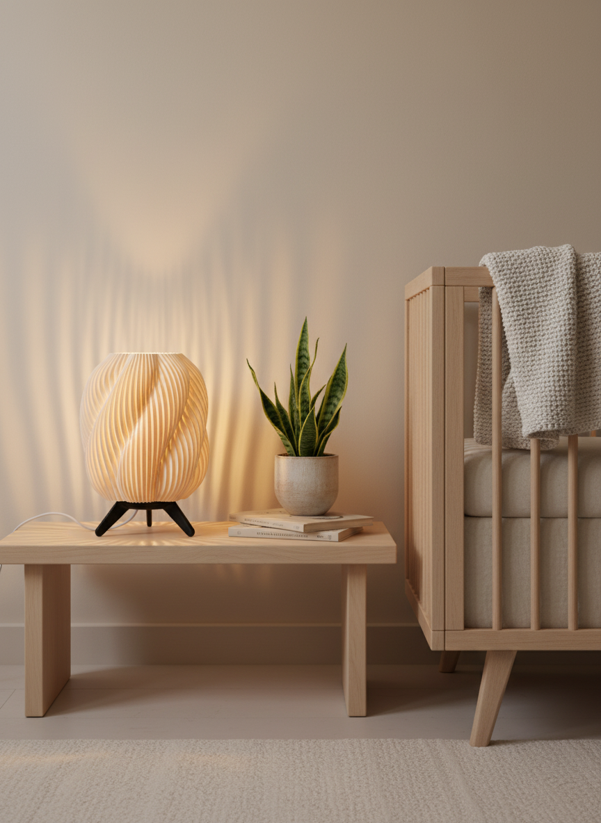 Ribbed Glow 3D-Printed Lamp