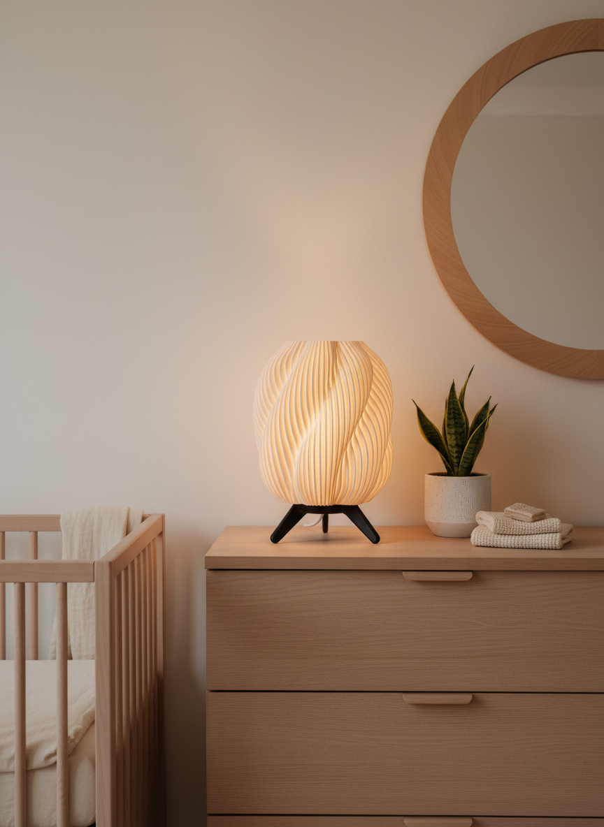 Ribbed Glow 3D-Printed Lamp