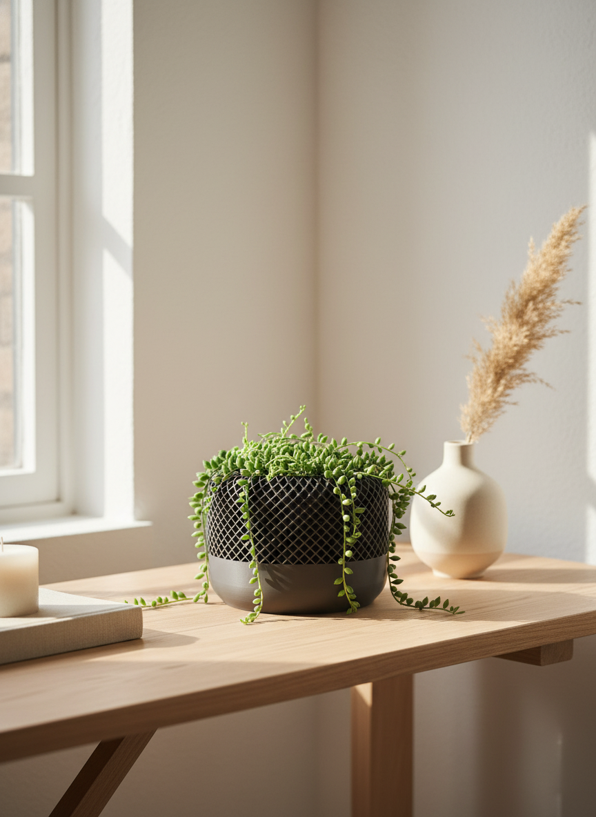 Textured Diamond Planter – Modern 3D Printed Pot