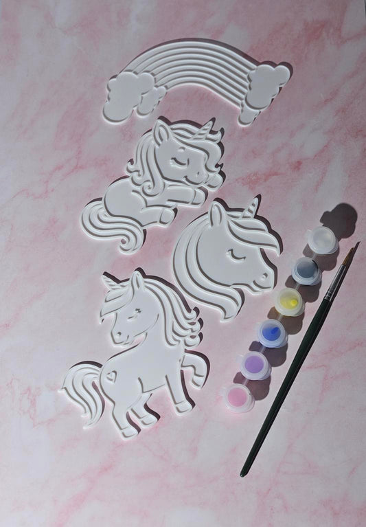 DIY Unicorn Painting Kit (3D Plates + Paints & Brush)